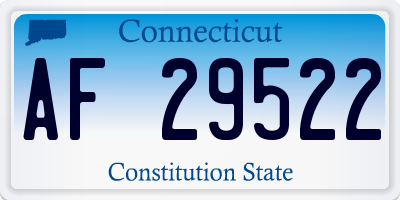 CT license plate AF29522