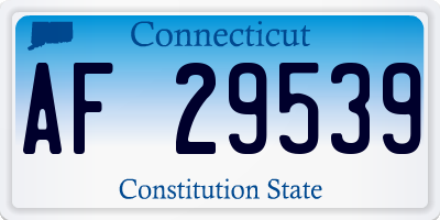 CT license plate AF29539