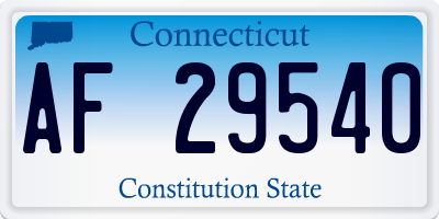 CT license plate AF29540