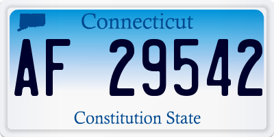 CT license plate AF29542