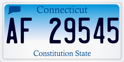 CT license plate AF29545