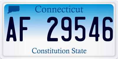 CT license plate AF29546