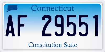 CT license plate AF29551