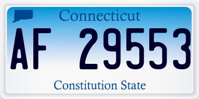 CT license plate AF29553