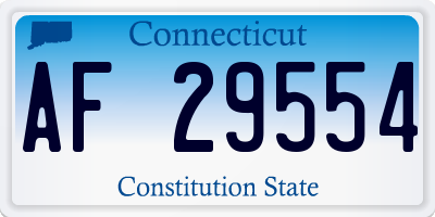 CT license plate AF29554