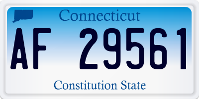 CT license plate AF29561