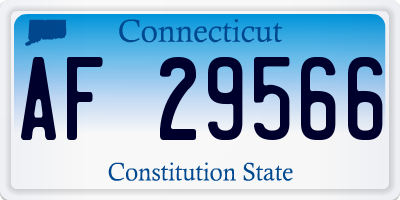 CT license plate AF29566