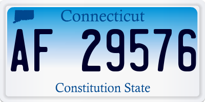 CT license plate AF29576