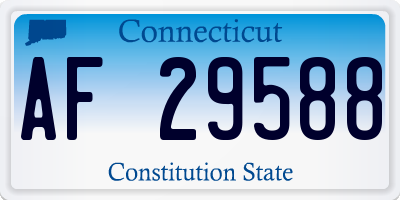 CT license plate AF29588