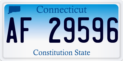 CT license plate AF29596