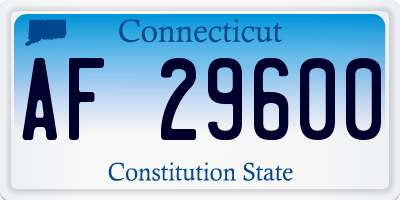 CT license plate AF29600
