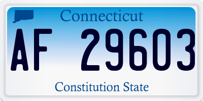 CT license plate AF29603