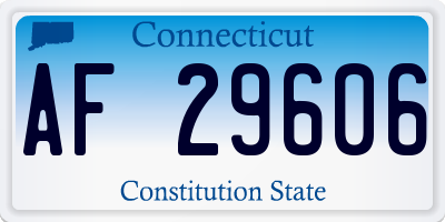 CT license plate AF29606