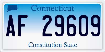 CT license plate AF29609