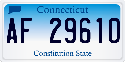 CT license plate AF29610