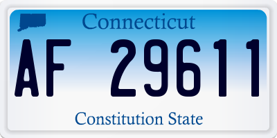 CT license plate AF29611