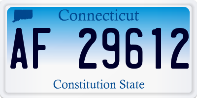 CT license plate AF29612