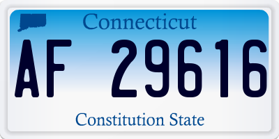 CT license plate AF29616