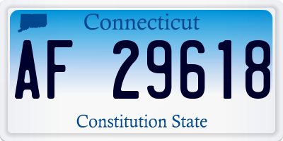 CT license plate AF29618