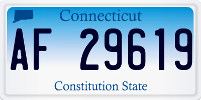 CT license plate AF29619