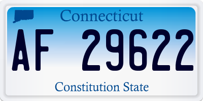 CT license plate AF29622