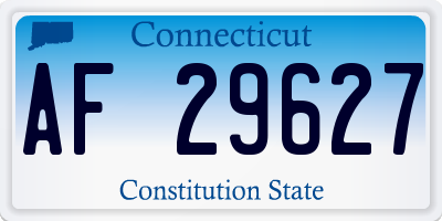 CT license plate AF29627