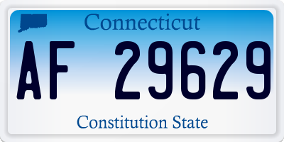 CT license plate AF29629