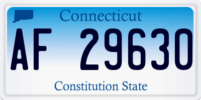 CT license plate AF29630