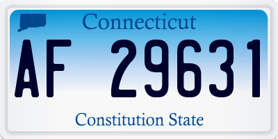 CT license plate AF29631