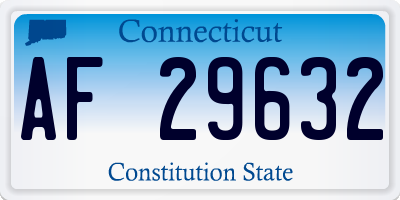 CT license plate AF29632