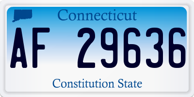 CT license plate AF29636