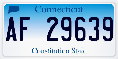 CT license plate AF29639