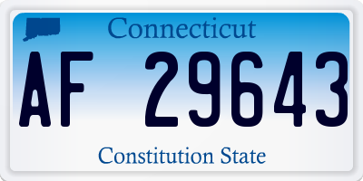 CT license plate AF29643