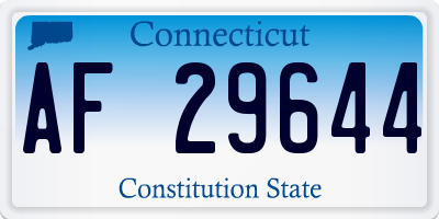 CT license plate AF29644