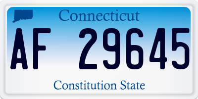 CT license plate AF29645