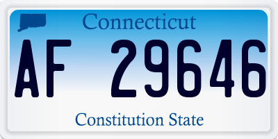 CT license plate AF29646