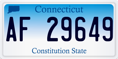 CT license plate AF29649