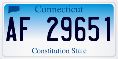CT license plate AF29651