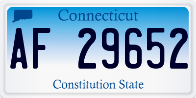 CT license plate AF29652