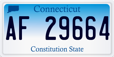 CT license plate AF29664