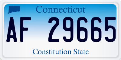 CT license plate AF29665