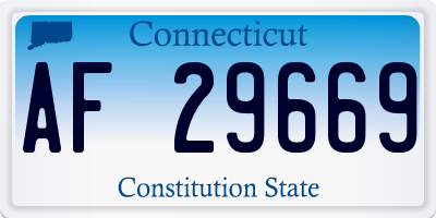 CT license plate AF29669