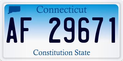 CT license plate AF29671