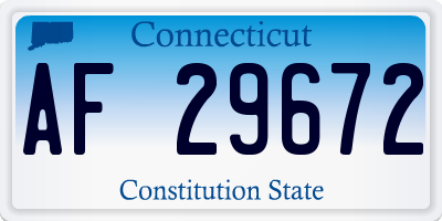 CT license plate AF29672