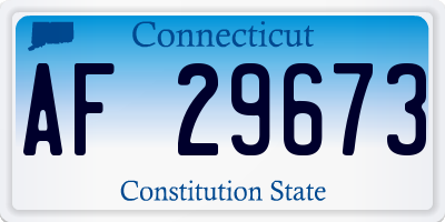 CT license plate AF29673