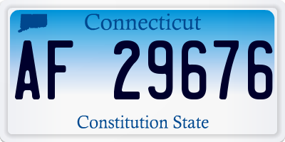 CT license plate AF29676