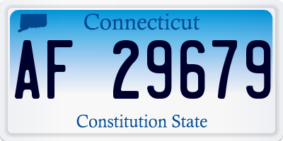 CT license plate AF29679