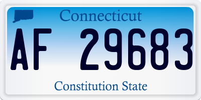CT license plate AF29683