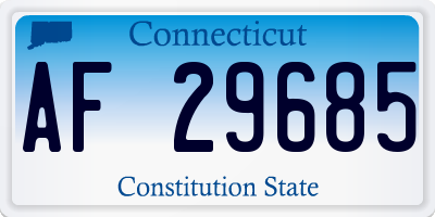 CT license plate AF29685