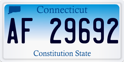 CT license plate AF29692